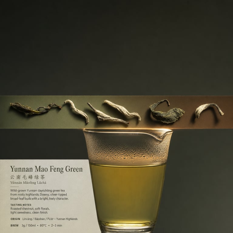 Chai ya Kijani ya Yunnan Mao Feng